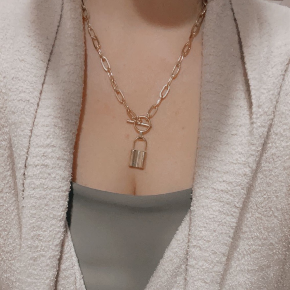 Paperclip Chain Padlock Necklace